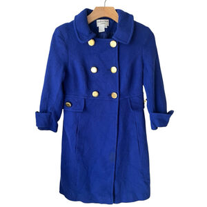 Charles Gray Pea Coat Womens Small Royal Blue Wool